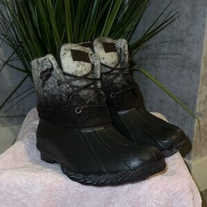 Sperry Black and Gray Women's Boots